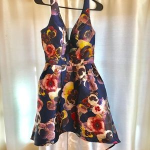 Chi Chi London Floral Asymmetrical Dress UK 10